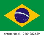 The flag of Brazil. Flag icon. Standard color.