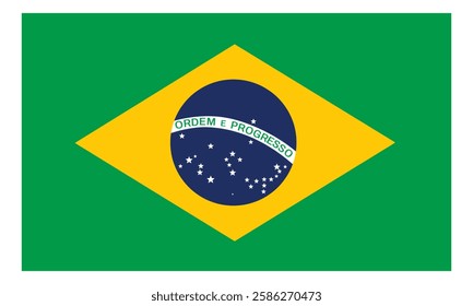 The flag of Brazil. Flag icon. Standard color.