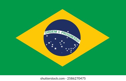 The flag of Brazil. Flag icon. Standard color.