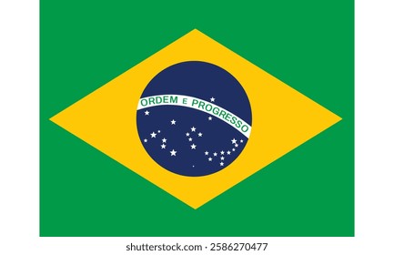 The flag of Brazil. Flag icon. Standard color.