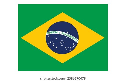 The flag of Brazil. Flag icon. Standard color.