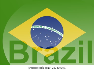 Flag of Brazil. Illustration. Image. Vector. Icon.
