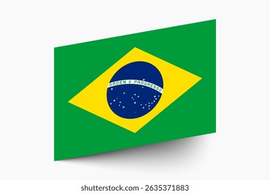 Flag of Brazil. Brazil flag official colors tilted icon digital vector illustration design.