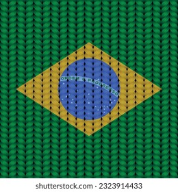 Bandera de Brasil en una barra trenzada.