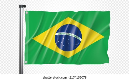 Bandera de Brasil sobre un fondo transparente en formato vectorial