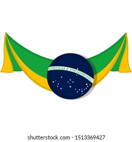 Flag of Brazil on a white background - Vector