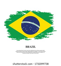 flag of brazil painted with grunge brush isolated on white background