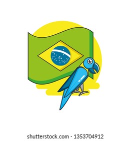 flag of brazil with parrot animal