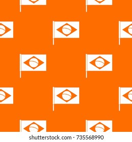 Flag of Brazil pattern repeat seamless in orange color for any design. Vector geometric illustration