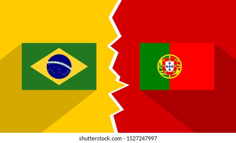 flag of brazil and portugal 