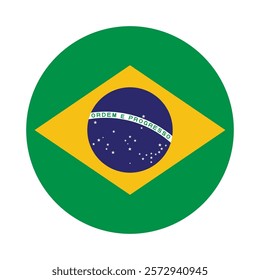 Flag of Brazil round shape, national symbol