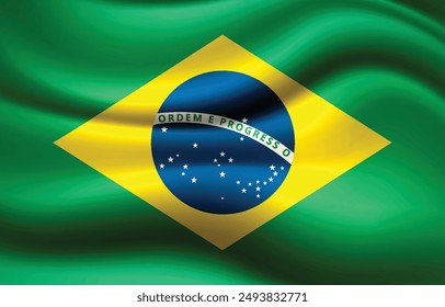 Flagge von Brasilien mit Satin Textur