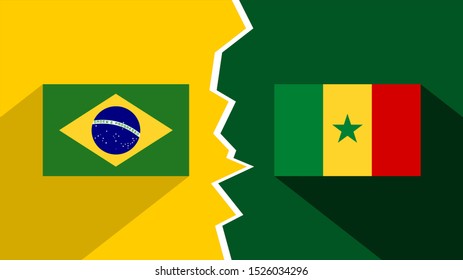 flag of brazil and senegal