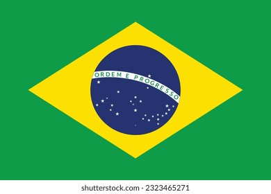 Flag of Brazil. Brazil flag shape. 