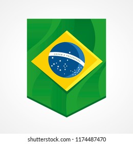 Flag of Brazil in the shape of a flamula