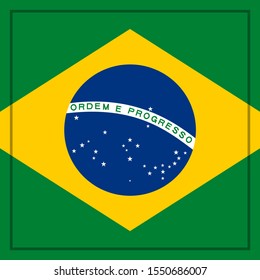 flag of brazil shiny square