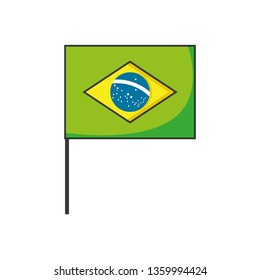 flag of brazil in stick isolated icon