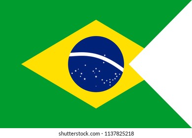 Flag of Brazil. Symbol of Independence Day, souvenir soccer game banner, language button, icon.