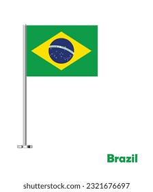 Flag of Brazil, Table Flag of Brazil, Vector Illustration.