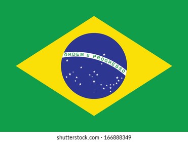 Flag of Brazil. Vector. Accurate dimensions, element proportions and colors.