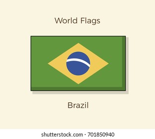 Flag of Brazil. Vector icon design