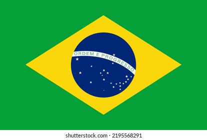 Bandera del Brasil. Ilustración vectorial.