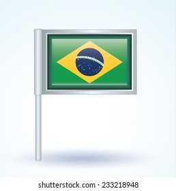 Flag of Brazil, vector illustration