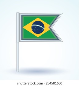 Flag of Brazil, vector illustration