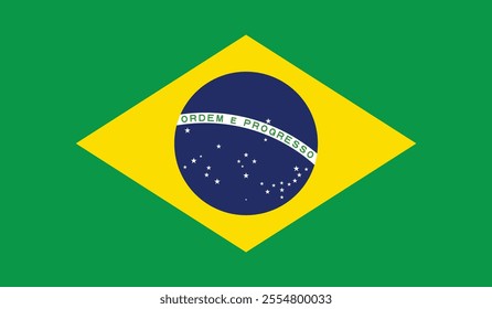 Flag of Brazil Vector illustration.