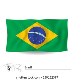 Flag of Brazil - vector illustration