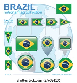 Flag of brazil, vector illustration