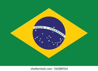 Flag of Brazil. Vector illustration.
