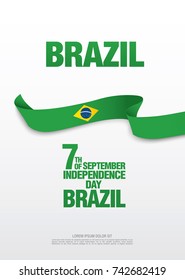 Flag of Brazil, vector illustration, card layout design