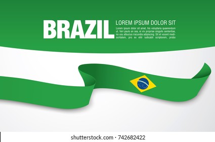Flag of Brazil, vector illustration, card layout design