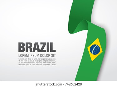 Flag of Brazil, vector illustration, card layout design