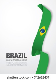 Flag of Brazil, vector illustration, card layout design