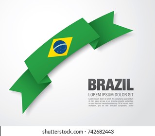 Flag of Brazil, vector illustration, card layout design