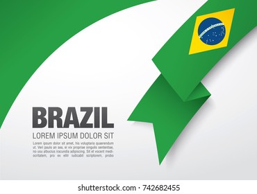 Flag of Brazil, vector illustration, card layout design