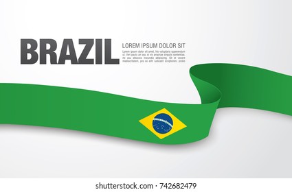 Flag of Brazil, vector illustration, card layout design