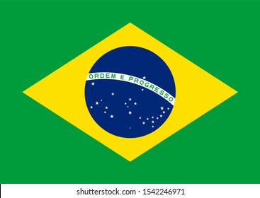 Flag of Brazil Vector illustration eps 10