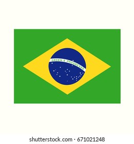 Flag of Brazil. Vector Illustration. Flat Design. 
