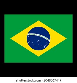 Flag of Brazil vector illustration on black background