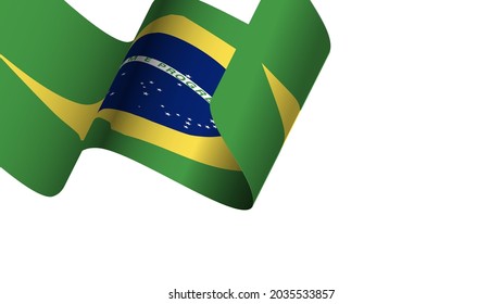 Flag of Brazil wave motion vector illustration background
