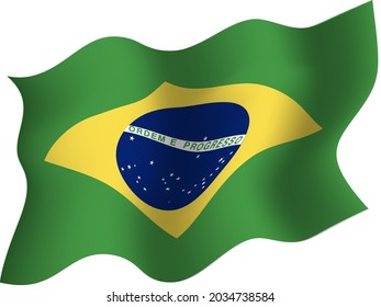 Flag of Brazil waving vector illustration