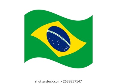Flag of Brazil. Brazil wavy flag digital vector illustration. Fluttering flag.