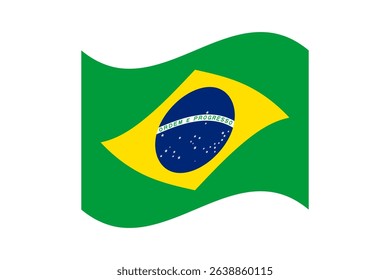 Flag of Brazil. Brazil wavy flag digital vector illustration. Fluttering flag.