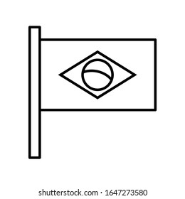 flag of brazilian icon or logo illustration on white background. Perfect use for website, pattern, design, etc.