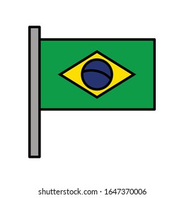 flag of brazilian icon or logo illustration on white background. Perfect use for website, pattern, design, etc.