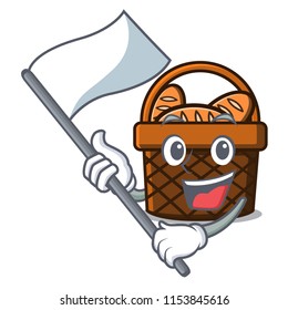 With flag bread basket mascot cartoon