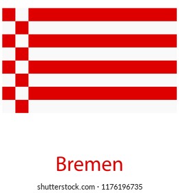 Flag of Bremen - Flag of German state Bremen vector illustration